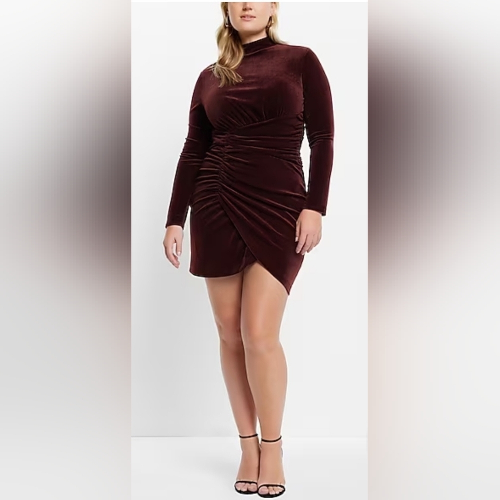 Express Burgundy Velvet Dress